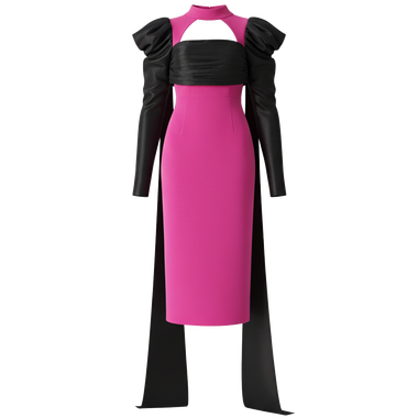 Koktel haljina Fuchsia Drama_Zea
