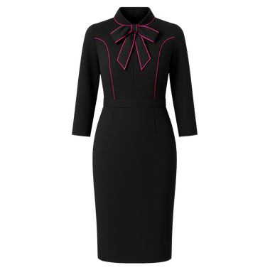 Poslovno dnevna haljina Noir Ribbon_Zea