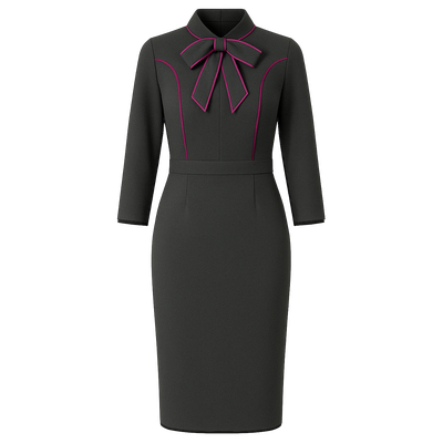 Poslovno_dnevna_haljina_Noir_Ribbon_antracit_siva_Zea