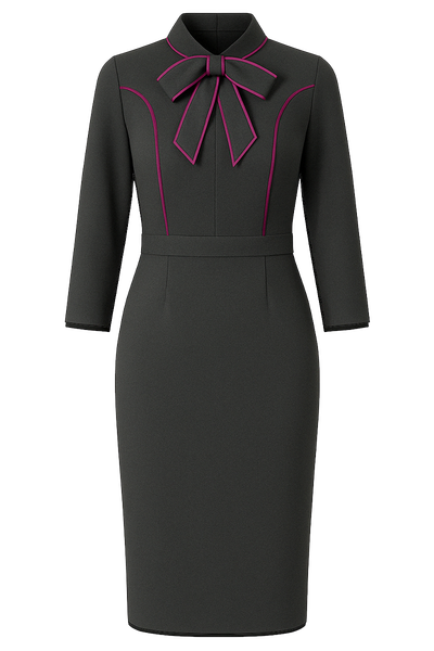 Poslovno_dnevna_haljina_Noir_Ribbon_antracit_siva_Zea