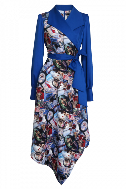 Dnevna haljina na preklop Artistic Flow _Zea