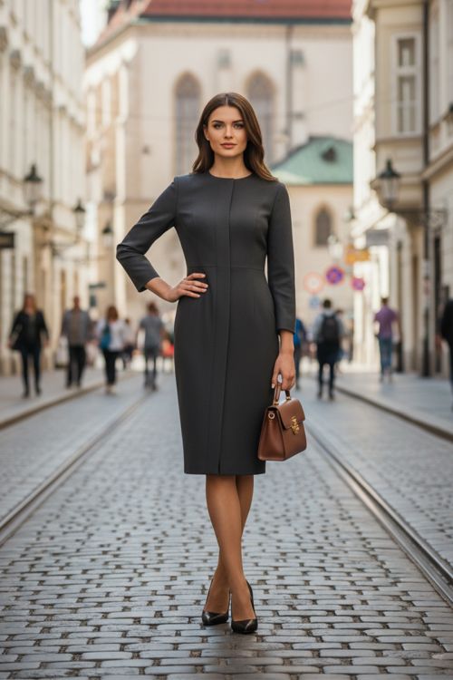 Poslovno_dnevna_haljina_Metropolitan_Poise_antracit_siva_Zea